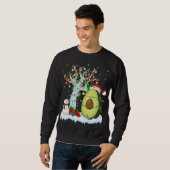 Sweatshirt Avocado Fruit Xmas Arbre Éclairage Santa Hat Avoca (Devant entier)