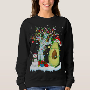 Sweatshirt Avocado Fruit Xmas Arbre Éclairage Santa Hat Avoca