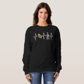Sweatshirt Avocado Greyhound Heartbeat Chien (Devant entier)