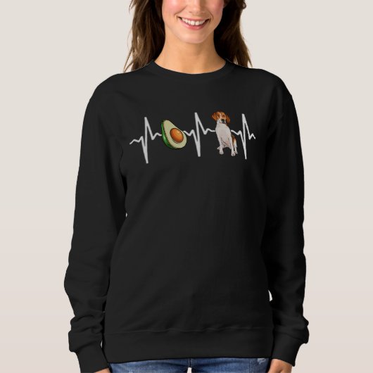 Sweatshirt Avocado Harrier Heartbeat Chien (Devant)
