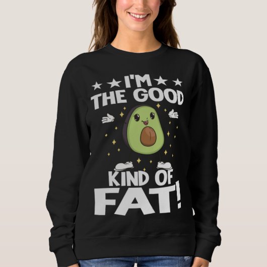 Sweatshirt Avocado  Healthy Fruit Guacamole Vegetarian Vegan  (Devant)