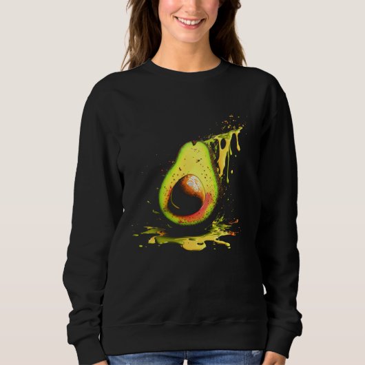 Sweatshirt Avocado Splash Vegan Vegetarian Healthy Food (Devant)