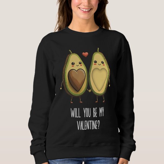 Sweatshirt Avocado Valentines Day  2 (Devant)