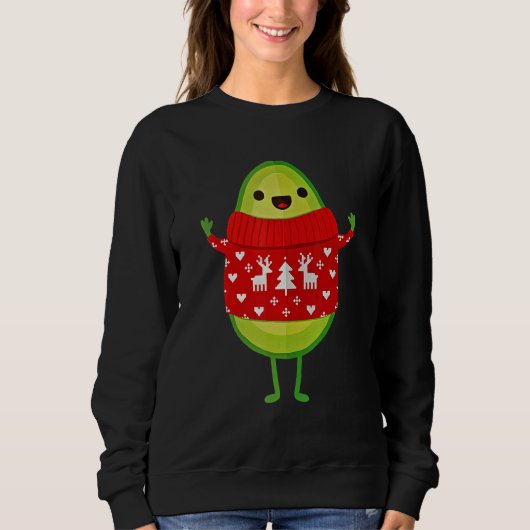 Sweatshirt Avocado Wearing Ugly Sweater Merry Christmas (Devant)