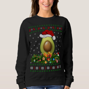 Sweatshirt Avocados Amoureux Fruit Xmas Santa Hat Ugly Avocad