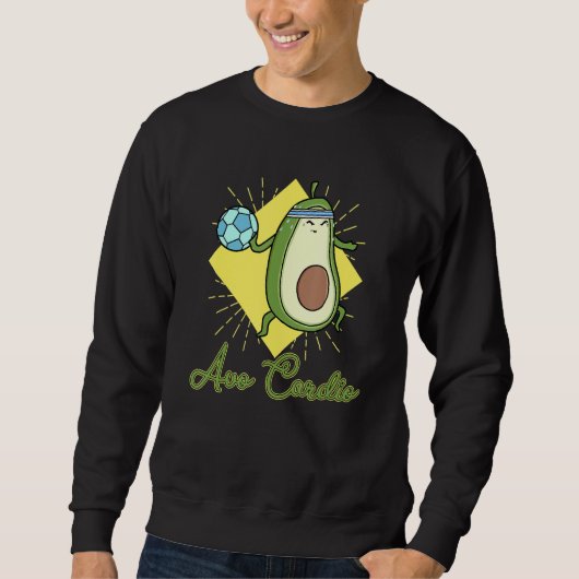 Sweatshirt Avocardio Soccer heart fitness cardio sport vegan (Devant)