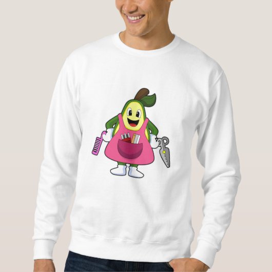Sweatshirt Avocat coiffeur avec ciseaux et peigne (Devant)