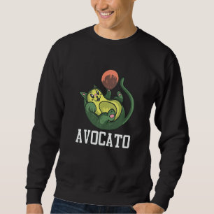 Sweatshirt Avocato Basketball Vegan Avocado Cat