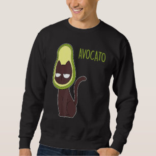 Sweatshirt Avocato Cute Vegan Cat Avocado Cats Enfants Femmes