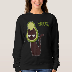 Sweatshirt Avocato Cute Vegan Cat Avocado Cats Enfants Femmes