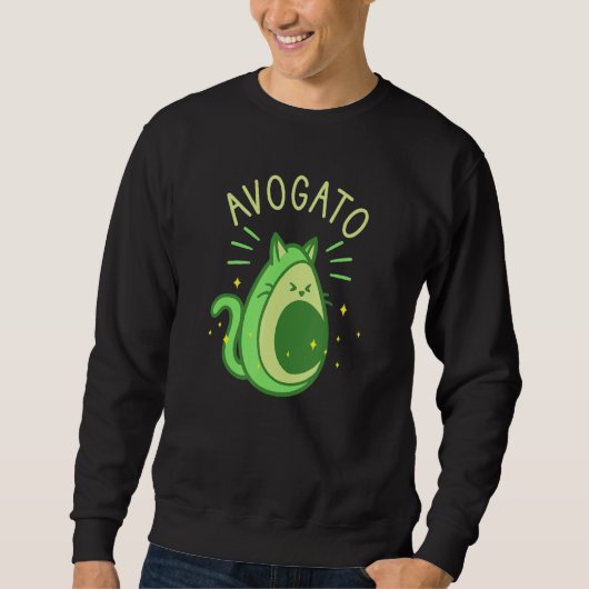 Sweatshirt Avogato Avocado Cat Foodie Lover 1 (Devant)