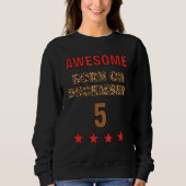 Sweatshirt Awesome born on 5th December 5 Leopard Print Decem (Devant)