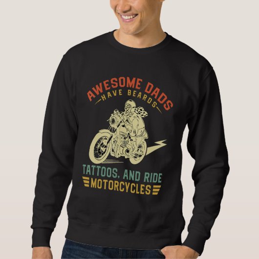 Sweatshirt Awesome Dads Have Tattoos And Beards Fathersday  M (Devant)