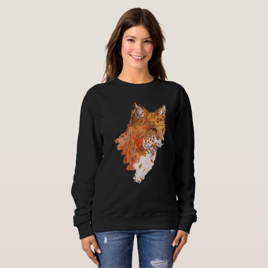Sweatshirt Awesome Fox Tree Fox Wildlife Women Men (Devant entier)