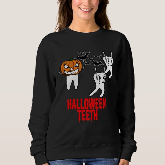 Sweatshirt Awesome Halloween Tooth With Pumpkin For Dental Wo (Devant)