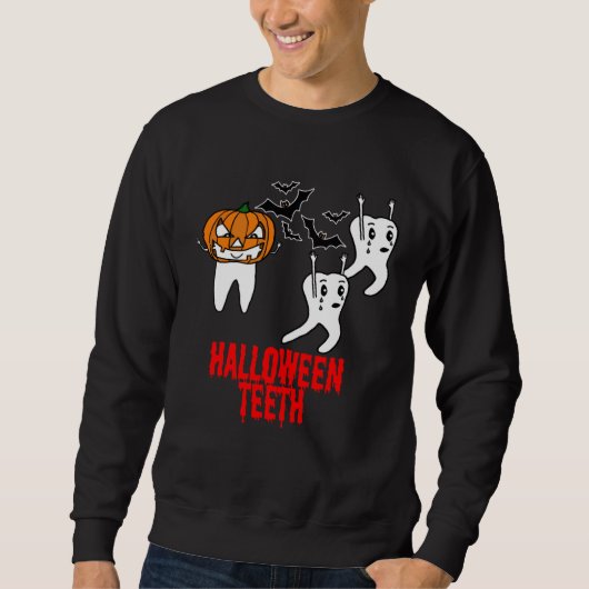 Sweatshirt Awesome Halloween Tooth With Pumpkin For Dental Wo (Devant)
