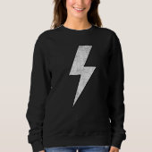 Sweatshirt Awesome Retro Front & Back BLACK & WHITE Lightning (Devant)