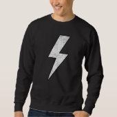 Sweatshirt Awesome Retro Front & Back BLACK & WHITE Lightning (Devant)