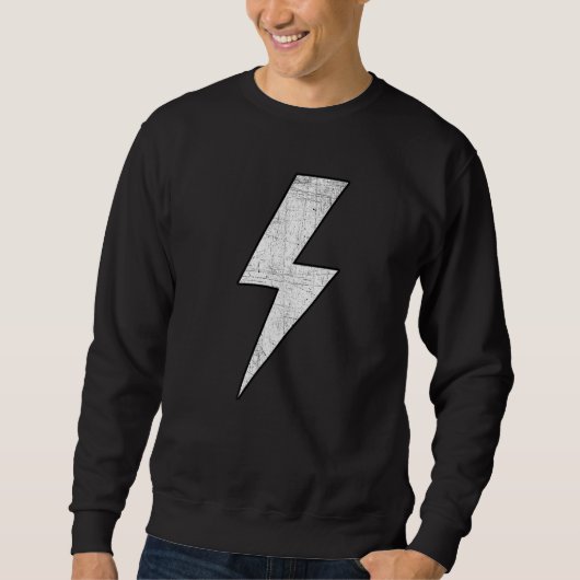 Sweatshirt Awesome Retro Front & Back BLACK & WHITE Lightning (Devant)