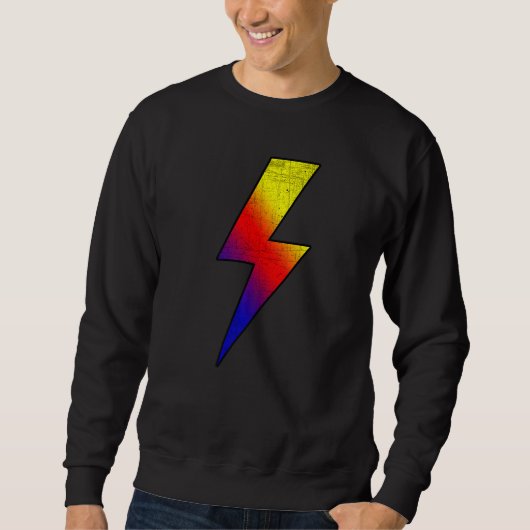 Sweatshirt Awesome Retro Front & Back COLD BLACK FIRE Lightni (Devant)