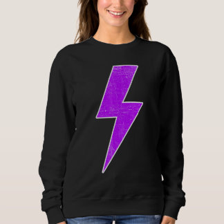 Sweatshirt Awesome Retro Front & Back PURPLE & WHITE Lightnin