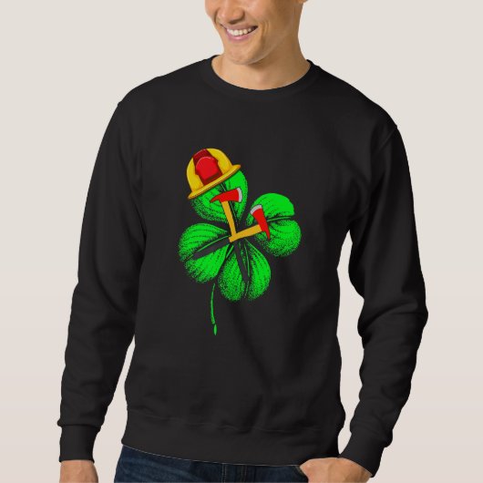 Sweatshirt Awesome Saint Patrick S Day Pompier Shamrock H (Devant)