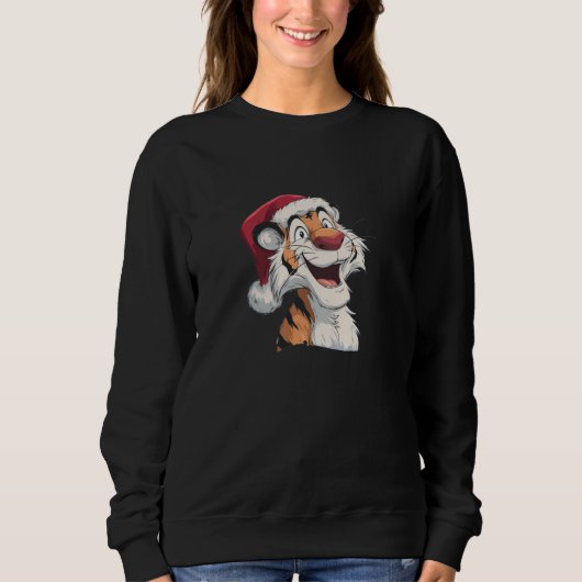 Sweatshirt Awesome Santa Claus Tiger Graphic (Devant)