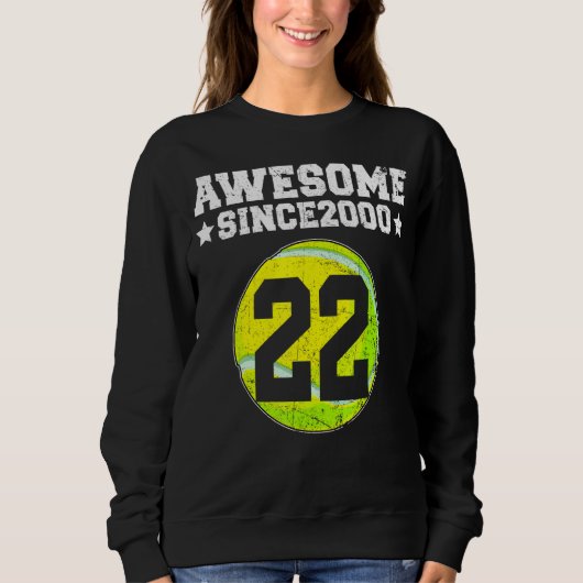 Sweatshirt Awesome Since 2000 Tennis 22nd Birthday 22 Years O (Devant)