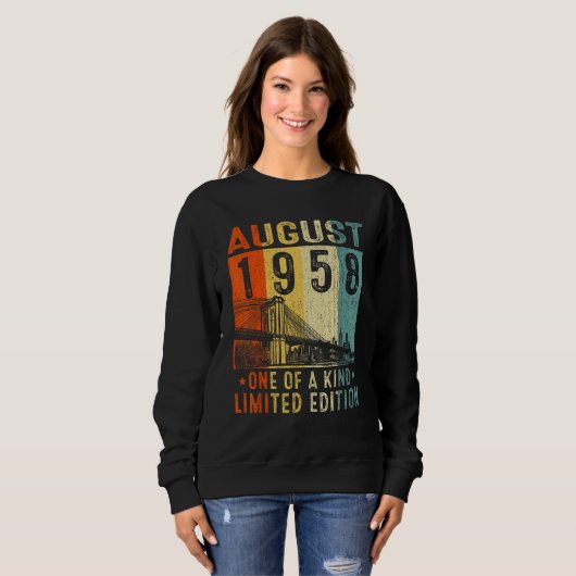 Sweatshirt Awesome Since August 1958 One Of A Kind (Devant entier)
