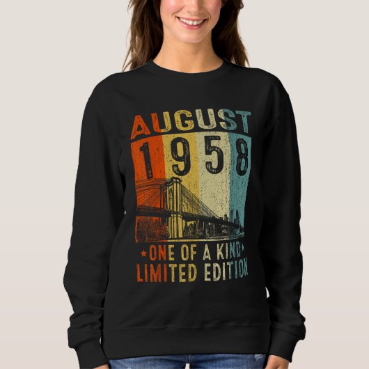 Sweatshirt Awesome Since August 1958 One Of A Kind (Devant)