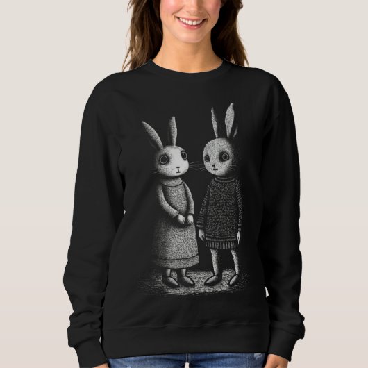 Sweatshirt Awkward Creepy Bunny Rabbits Silently Judge You (Devant)