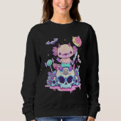 Sweatshirt Axolotl Halloween Skull Creepy Axolotl Pastel Goth (Devant)