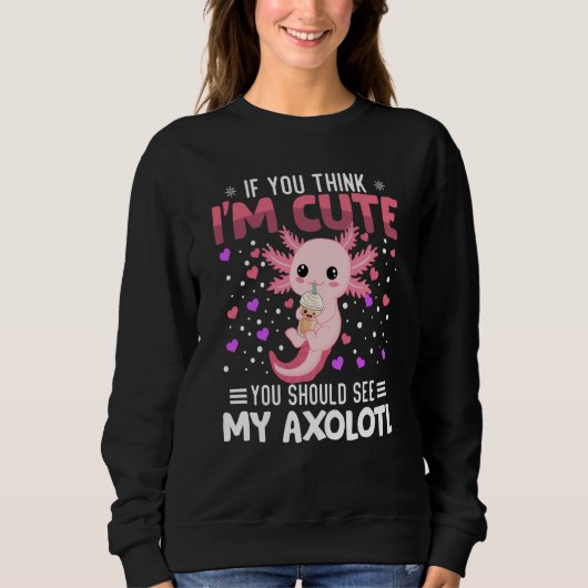 Sweatshirt Axolotl Heart Valentine's Day Animal For Womens Ki (Devant)