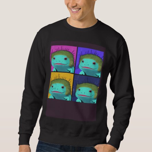 Sweatshirt Axolotl Pop Illustration Colorful Animal Women (Devant)