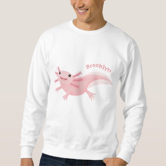 Sweatshirt axolotl rose pâle (Devant)
