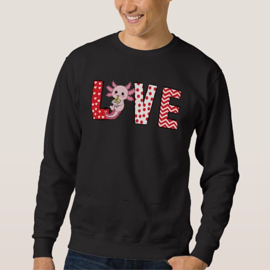 Sweatshirt Axolotl Valentines Day Love Valentine Cute Hearts (Devant)
