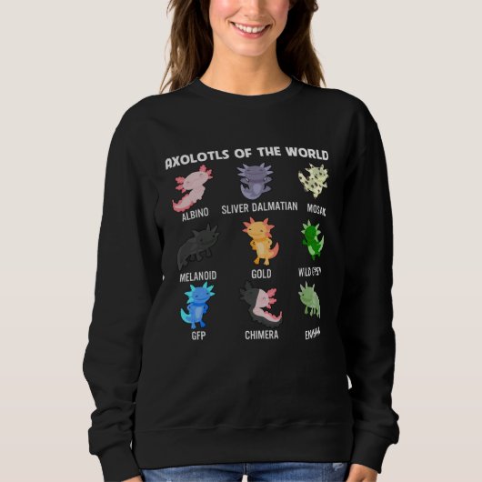 Sweatshirt Axolotls Of The World Cute Axolotl Fish Sweet Anim (Devant)