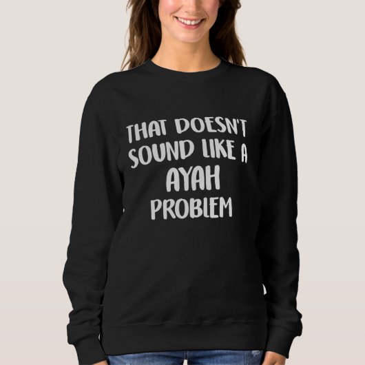 Sweatshirt Ayah Personnalisé Fleurs mignonnes Filles Ayah Nom (Devant)