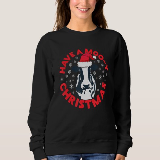 Sweatshirt Ayez Moo Y Joyeux Noël Vache (Devant)