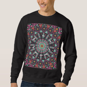 Sweatshirt Aztec géométrique : Motif circulaire coloré