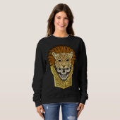Sweatshirt Aztec Warrior Jaguar Death Skull Native Headdress (Devant entier)