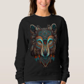 Sweatshirt Azteca Wolf Traditional Mexican Ancient Aztec Mexi (Devant)
