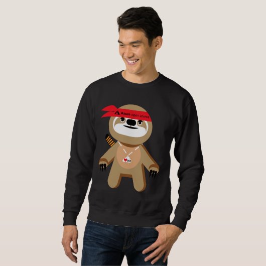 Sweatshirt Azure Open Source Brady The Ninja Sloth (Devant entier)