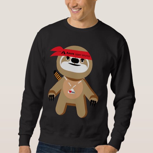 Sweatshirt Azure Open Source Brady The Ninja Sloth (Devant)