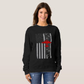 Sweatshirt B-17 Forteresse volant Avion Drapeau Américain Pis (Devant entier)