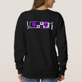 Sweatshirt B&W Purple Hearts Beating (Dos)