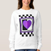 Sweatshirt B&W Purple Hearts Beating (Devant)