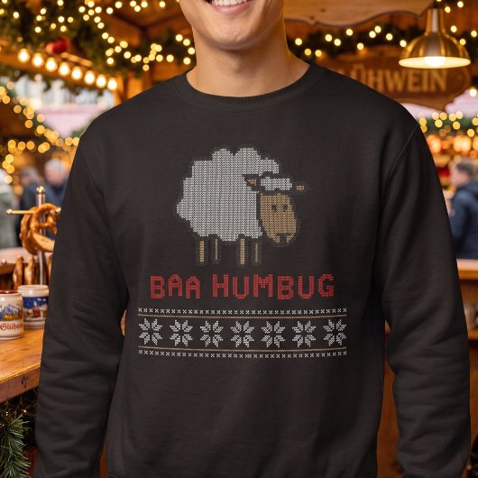 Sweatshirt Baa Humbug - Mouton Grincheux Pun de Noël