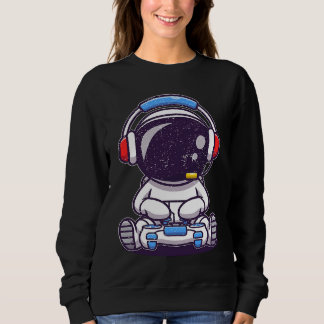 Sweatshirt Baby Astronaut Playing Video Games