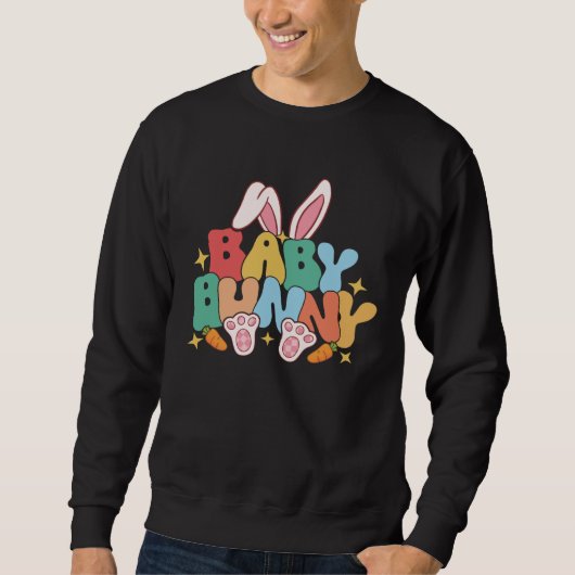 Sweatshirt Baby Bunny Ears Pink Buffalo Plaid For Easter Day (Devant)